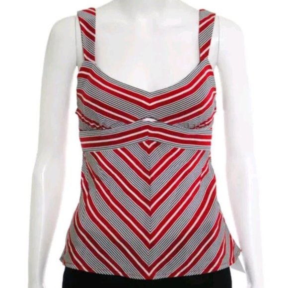 Nanette lepore silk spaghetti striped top shirt 4 - Picture 2 of 5